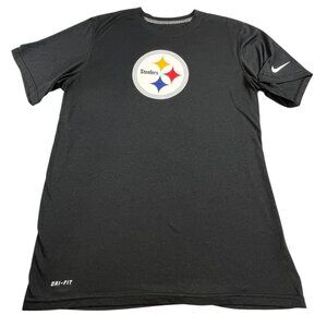Pittsburgh Steelers Shirt Men Medium Nike Dri-Fit Black Tee Football NFL Top Gym